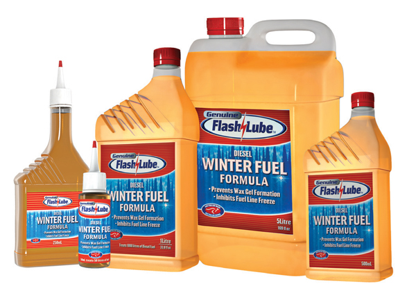 FLASHLUBE Winter Fuel Additive - increases low range of DIESEL in COLD  WEATHER. Prevents GELLING and WAXING Reduces MISFIRE makes COLD MORNING  STARTS easier Suitable for Biodiesel and ULTRA LOW Sulphur Diesel